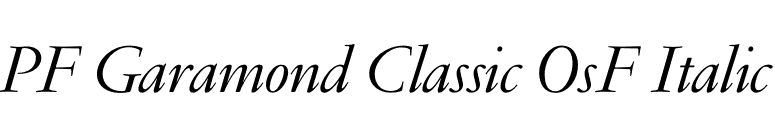 PF Garamond Classic OsF Italic font preview