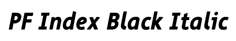 PF Index Black Italic font preview