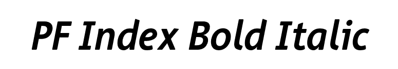 PF Index Bold Italic font preview