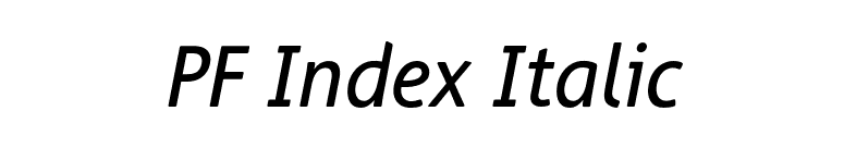 PF Index Italic font preview