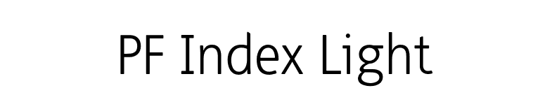 PF Index Light font preview