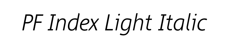 PF Index Light Italic font preview