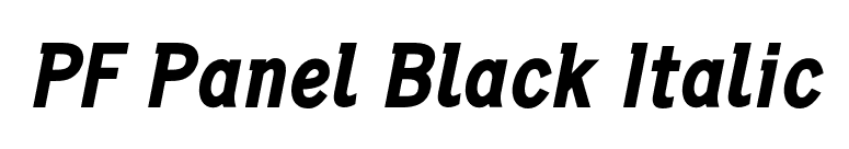 PF Panel Black Italic font preview