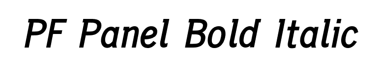 PF Panel Bold Italic font preview