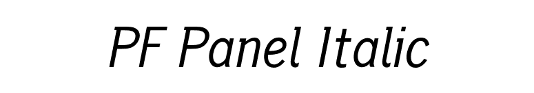 PF Panel Italic font preview