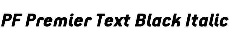 PF Premier Text Black Italic font preview