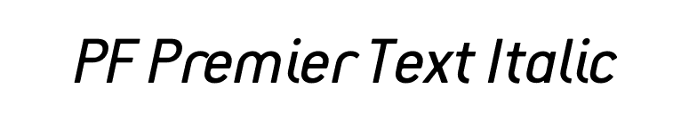 PF Premier Text Italic font preview