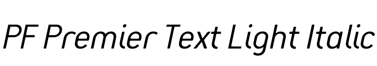 PF Premier Text Light Italic font preview