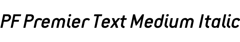 PF Premier Text Medium Italic font preview
