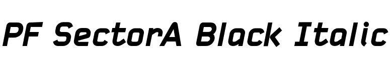PF SectorA Black Italic font preview