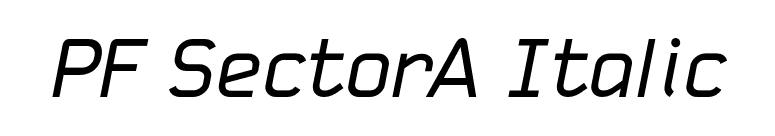 PF SectorA Italic font preview