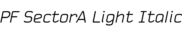 PF SectorA Light Italic font preview