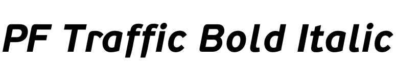 PF Traffic Bold Italic font preview