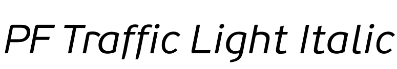 PF Traffic Light Italic font preview