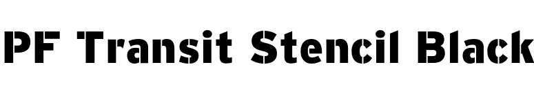 PF Transit Stencil Black font preview