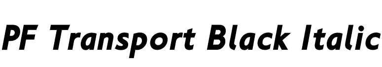PF Transport Black Italic font preview