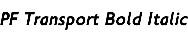 PF Transport Bold Italic font preview
