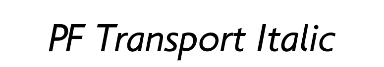 PF Transport Italic font preview