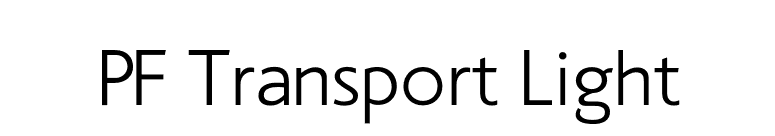 PF Transport Light font preview