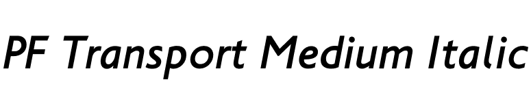 PF Transport Medium Italic font preview