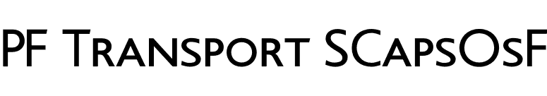 PF Transport SCapsOsF font preview