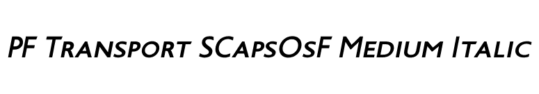 PF Transport SCapsOsF Medium Italic font preview