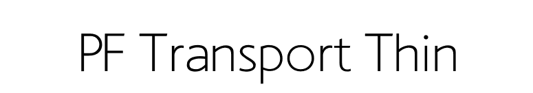 PF Transport Thin font preview