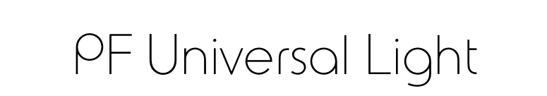 PF Universal Light font preview