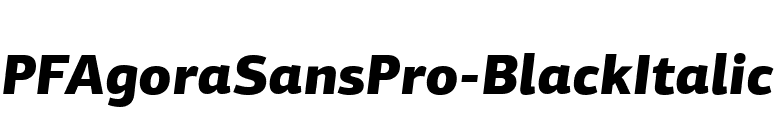 PFAgoraSansPro-BlackItalic font preview