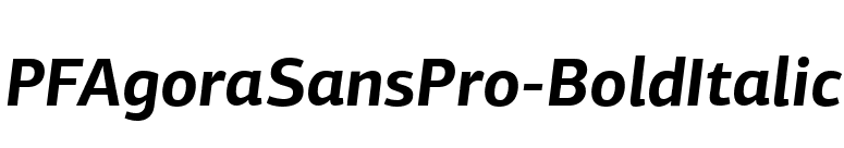 PFAgoraSansPro-BoldItalic font preview