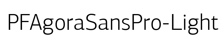PFAgoraSansPro-Light font preview