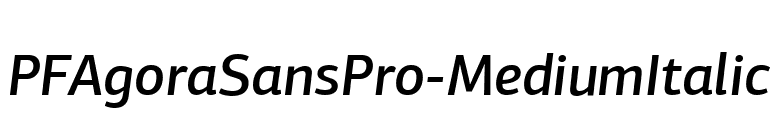 PFAgoraSansPro-MediumItalic font preview