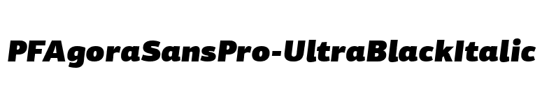 PFAgoraSansPro-UltraBlackItalic font preview