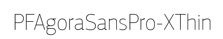 PFAgoraSansPro-XThin font preview