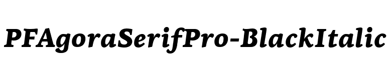 PFAgoraSerifPro-BlackItalic font preview