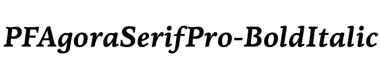 PFAgoraSerifPro-BoldItalic font preview