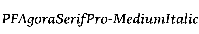 PFAgoraSerifPro-MediumItalic font preview