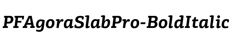 PFAgoraSlabPro-BoldItalic font preview