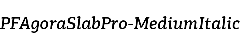 PFAgoraSlabPro-MediumItalic font preview
