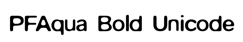 PFAqua Bold Unicode font preview