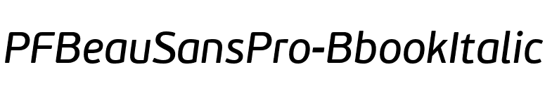 PFBeauSansPro-BbookItalic font preview