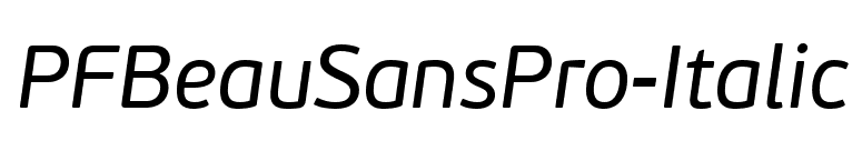 PFBeauSansPro-Italic font preview