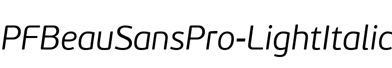 PFBeauSansPro-LightItalic font preview