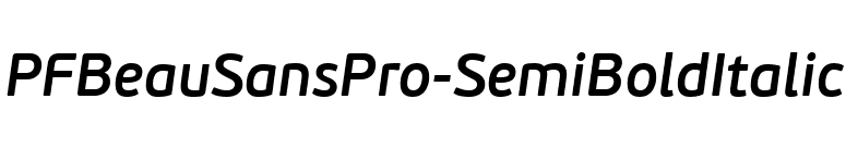 PFBeauSansPro-SemiBoldItalic font preview