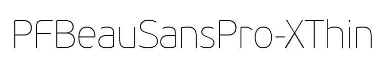 PFBeauSansPro-XThin font preview