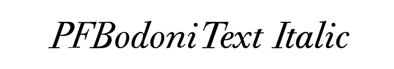 PFBodoniText Italic font preview