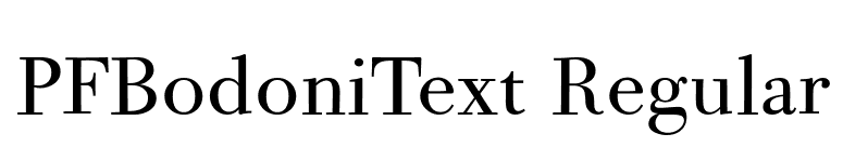 PFBodoniText Regular font preview