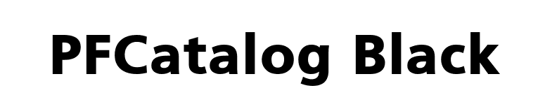 PFCatalog Black font preview