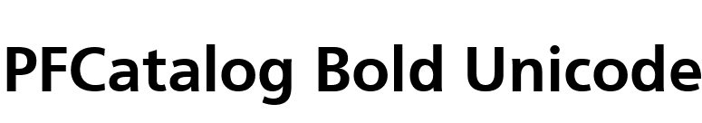 PFCatalog Bold Unicode font preview