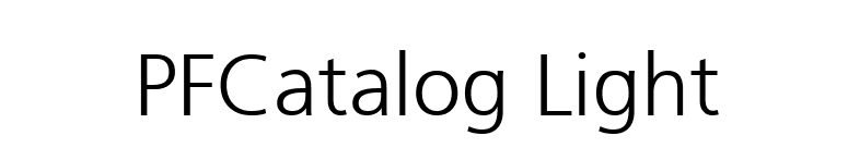 PFCatalog Light font preview